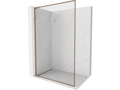 Mexen Kioto-F L sprchová stena s rámom 100 x 202 cm, priehľadná 8 mm, ružové zlato - 800-100-174-60-00