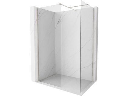 Mexen Kioto-X sprchová stena 70 x 70 cm, priehľadná 10 mm, brúsený nikel - 800-070-202-97-00-070-X
