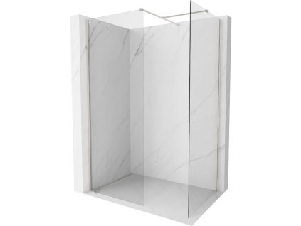 Mexen Kioto-X sprchová stena 130 x 110 cm, priehľadná 10 mm, brúsený nikel - 800-130-202-97-00-110-X
