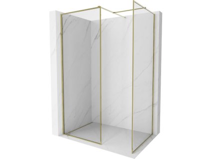 Mexen Kioto-XF sprchová stena s rámom 80 x 70 cm, transparentná 10 mm, zlatá - 800-080-202-04-50-070-XF