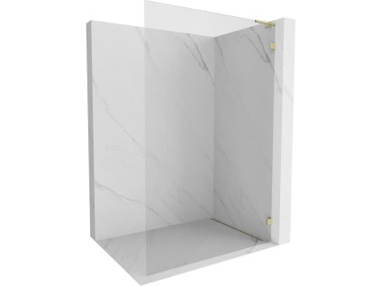 Mexen Lunar L sprchová stena pravá 60 x 200 cm, priehľadná 8 mm, zlatá - 830L-060-000-50-00-P