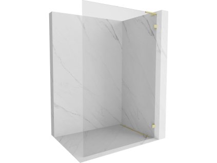 Mexen Lunar L sprchová stena pravá 110 x 200 cm, priehľadná 8 mm, zlatý kartáč - 830L-110-000-55-00-P