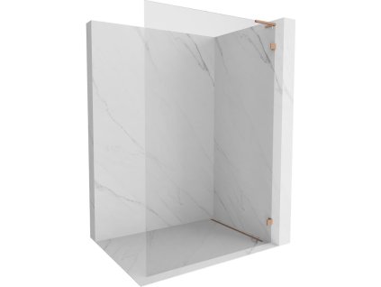 Mexen Lunar L sprchová stena pravá 70 x 200 cm, priehľadná 8 mm, brúsená meď - 830L-070-000-65-00-P