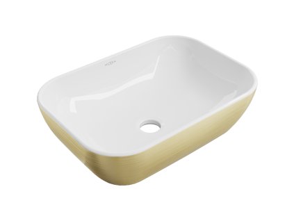 Mexen Rita umývadlo na dosku 45 x 32 cm, biele/zlaté - 21084553
