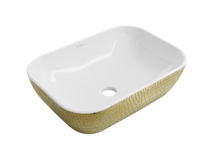 Mexen Rita umývadlo na dosku 45 x 32 cm, biele/zlaté - 21084554