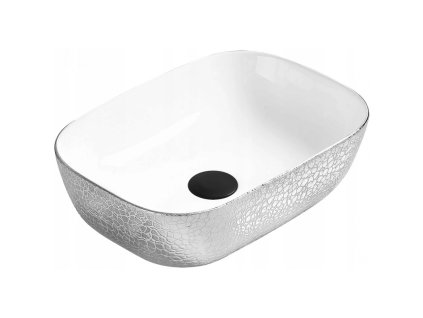 Mexen Rita umývadlo na dosku 45 x 32 cm, biele/strieborné - 21084555