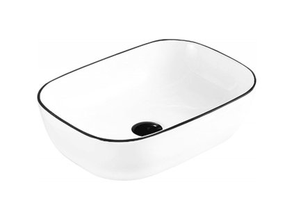 Mexen Rita umývadlo na dosku 45 x 32 cm, biele/čierne - 21084507