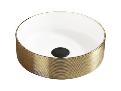 Mexen Clarisa umývadlo na dosku 36 x 36 cm, biele/zlaté - 22073655