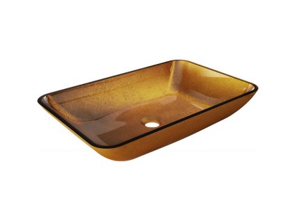 Mexen Megan sklenené umývadlo na dosku 56 x 36 cm, zlaté - 24135650