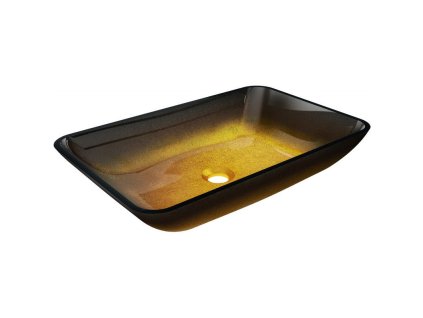 Mexen Megan sklenené umývadlo na dosku 56 x 36 cm, tmavo zlatá - 24135651