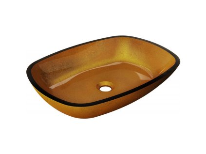 Mexen Araks sklenené umývadlo na dosku 54 x 39 cm, zlaté - 24155450