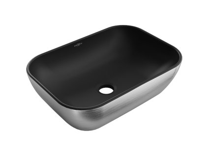 Mexen Rita umývadlo na dosku 45 x 32 cm, čierna matná/strieborný vzor - 21084573