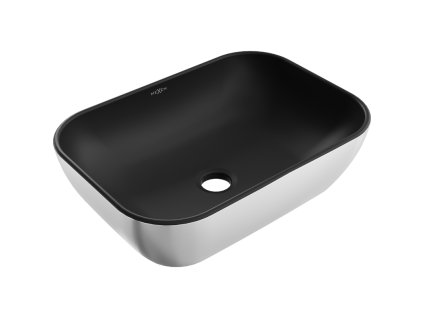 Mexen Rita umývadlo na dosku 45 x 32 cm, čierna matná/strieborná - 21084574