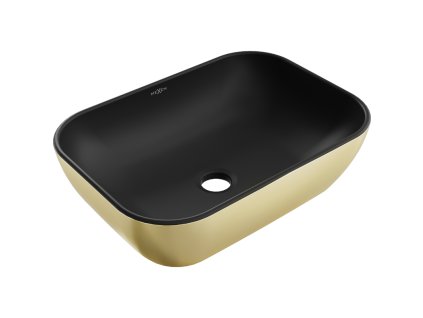 Mexen Rita umývadlo na dosku 45 x 32 cm, čierna matná/zlatá - 21084576