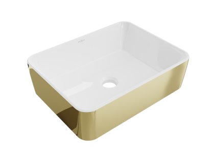Mexen Catia umývadlo na dosku 48 x 37 cm, biela/zlatá - 21314806