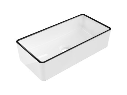 Mexen Nadia umývadlo na dosku 46 x 23 cm, biely/čierny okraj - 21614607