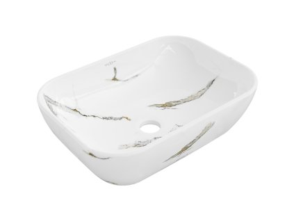 Mexen Rita umývadlo na dosku 45 x 32 cm, biely kameň - 21084581