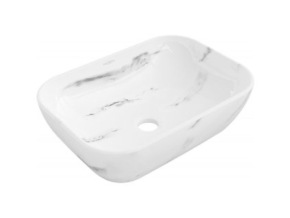 Mexen Rita umývadlo na dosku 45 x 32 cm, biely kameň - 21084582