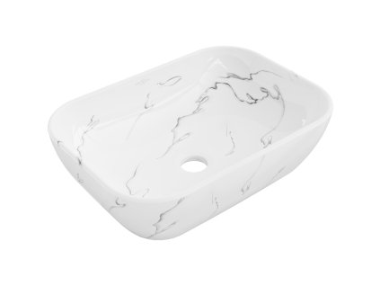 Mexen Rita umývadlo na dosku 45 x 32 cm, biely kameň - 21084583