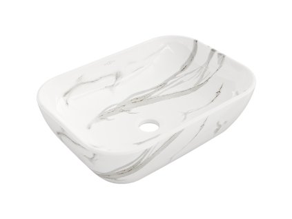 Mexen Rita umývadlo na dosku 45 x 32 cm, biely kameň - 21084584