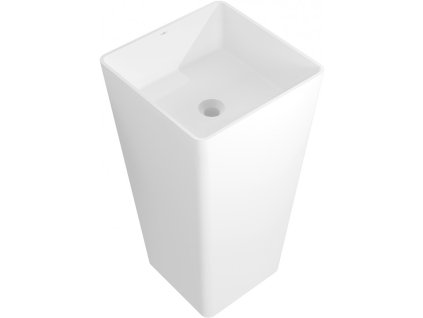 Mexen Adora voľne stojace konglomerátové umývadlo 45 x 45 cm, biele matné - 26564500