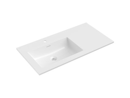 Mexen Otis vstavané umývadlo ľavé 91 x 46,5 cm, biely lesk - 25189000L