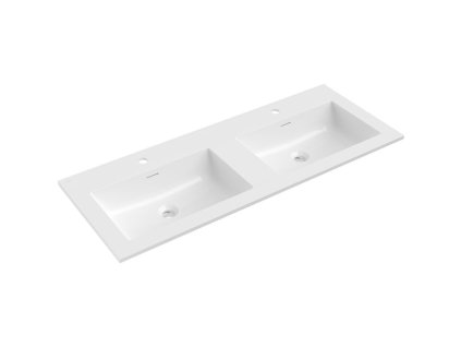Mexen Otis vstavané dvojumývadlo 121 x 46,5 cm, lesklá biela - 25181200D