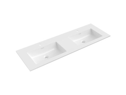 Mexen Otis vstavané umývadlo dvojité 141 x 46,5 cm, lesklá biela - 25181400D