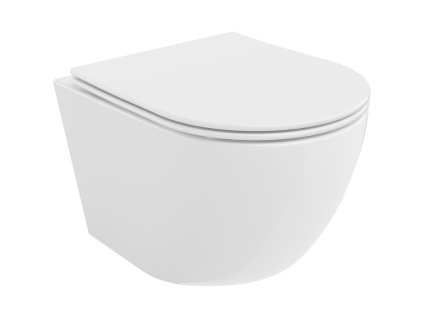 Mexen Lena závesný WC záchod, splachovanie Rimless, s doskou duroplast pomaly padajúcou SLIM, biela - 30220400