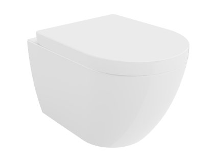 Mexen Lena závesný WC záchod, splachovanie Rimless s doskou pomaly padajúcou, biela - 30298000