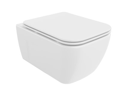 Mexen Margo závesný WC záchod, splachovanie Rimless, s doskou duroplast pomaly padajúcou SLIM, biela - 30420900