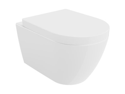 Mexen Rico závesný WC záchod, splachovanie Rimless s doskou pomaly padajúcou, biela - 30478000