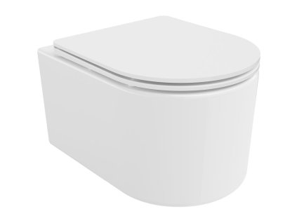 Mexen Sofia závesný WC záchod, splachovanie Rimless, s doskou duroplast pomaly padajúcou SLIM, biela - 30540300