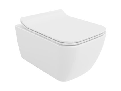 Mexen Stella závesný WC záchod, splachovanie Rimless, s doskou duroplast pomaly padajúcou SLIM, biela - 30680800