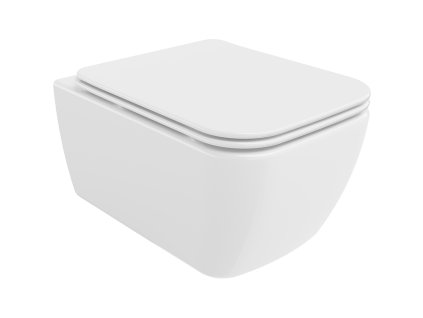 Mexen Stella závesný WC záchod, splachovanie Rimless, s doskou duroplast pomaly padajúcou SLIM, biela - 30680900