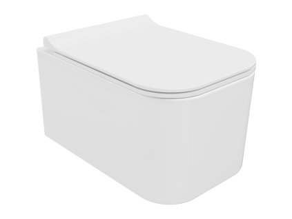 Mexen Elis závesný WC záchod, splachovanie Rimless, s doskou duroplast pomaly padajúcou SLIM, biela - 30910700