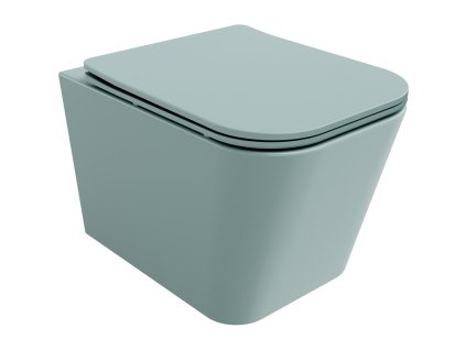 Mexen Teo WC misa bez ráfika s voľne plávajúcim štíhlym sedadlom, duroplast, svetlozelený mat - 30854048
