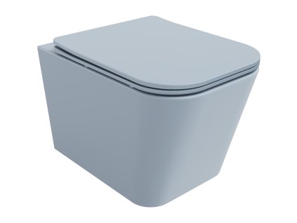 Mexen Teo WC misa bez ráfika s voľne plávajúcim štíhlym sedadlom, duroplast, sivomodrý mat - 30854069