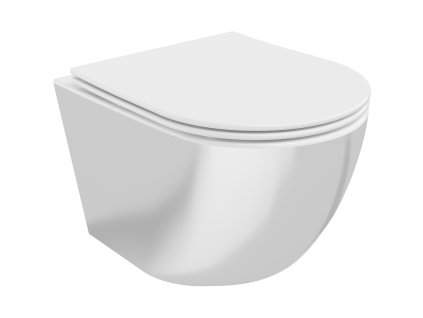 Mexen Lena WC misa bez ráfika s voľne plávajúcim štíhlym sedadlom, duroplast, biela/strieborná - 30224004