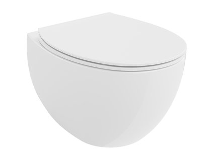 Mexen Egg WC misa bez okrajov so štíhlym voľne stojacim sedadlom, duroplast, biely lesk - 30245000