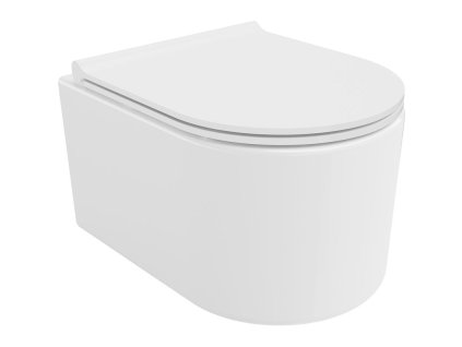 Mexen Sofia WC misa bez ráfika s voľne stojacim štíhlym sedadlom, duroplast, biely lesk - 30540500