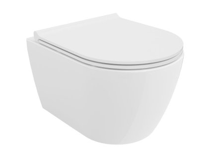 Mexen Carmen WC misa bez okrajov s voľne plávajúcim štíhlym sedadlom, duroplast, biely lesk - 30880500