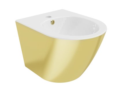 Nástenný bidet Mexen Lena, biely/zlatý - 35224806