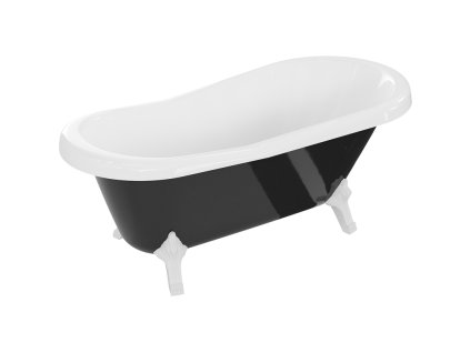 Mexen Retro voľne stojaca vaňa 150 x 73 cm, biela/čierna, biele nohy - 53251507375-20