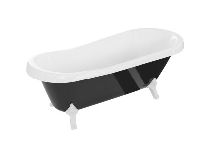 Mexen Retro voľne stojaca vaňa 170 x 75 cm, biela/čierna, biele nohy - 53251707575-20