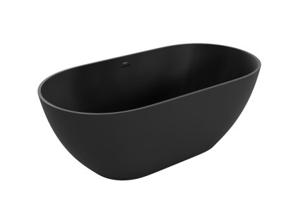 Mexen Rimini voľne stojaca vaňa z konglomerátu 150 x 75 cm, čierna matná - 57241507570