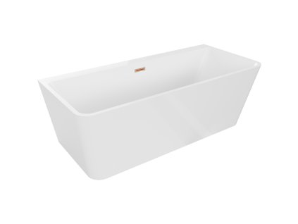 Mexen Volta voľne stojaca nástenná vaňa 150 x 75 cm, biela, prepad z brúsenej medi - 51131507500-65