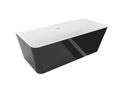 Mexen Volta voľne stojaca nástenná vaňa 150 x 75 cm, biela/čierna, prepad biely - 51131507575-20
