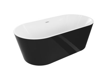 Mexen Luna voľne stojaca vaňa 170 x 80 cm, biela/čierna, prepad biely - 52031708075-20