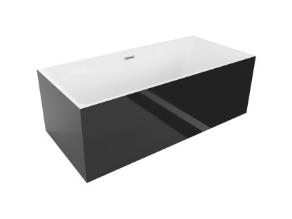 Mexen Nita voľne stojaca vaňa 170 x 80 cm, biela/čierna, prepad chróm - 52091708075-01